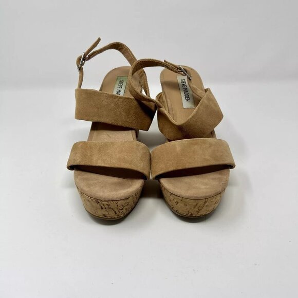Steve Madden Hoda Woman's Brown Platform Wedge Slingback Sandal Size 8.5 M - Picture 3 of 9